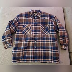 Vintage rugged wear hunter's peak flannel quilted coat men's size XL